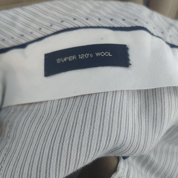 Ballin Classic Comfort EZE Mens Brown W 38 L 28 120s Wool Pleated Front Pants - Picture 6 of 7